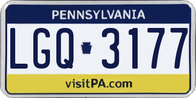 PA license plate LGQ3177