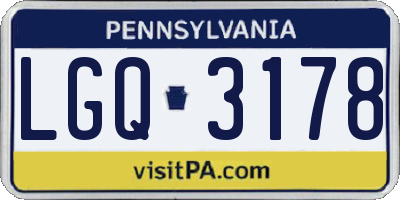 PA license plate LGQ3178