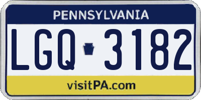 PA license plate LGQ3182