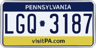 PA license plate LGQ3187