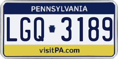 PA license plate LGQ3189