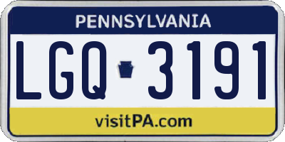 PA license plate LGQ3191