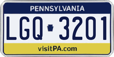 PA license plate LGQ3201