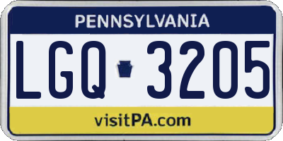 PA license plate LGQ3205