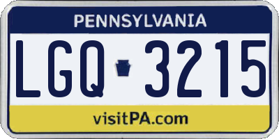 PA license plate LGQ3215