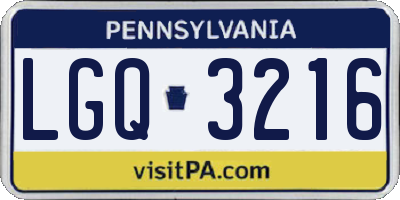 PA license plate LGQ3216