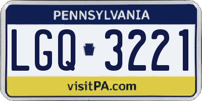 PA license plate LGQ3221