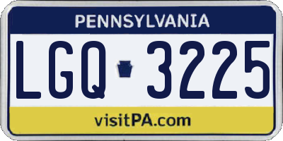 PA license plate LGQ3225