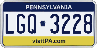 PA license plate LGQ3228