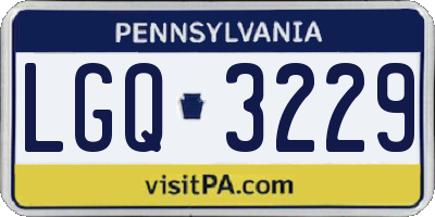 PA license plate LGQ3229