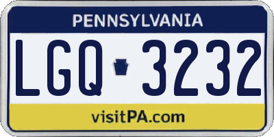 PA license plate LGQ3232