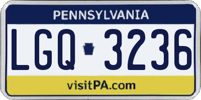 PA license plate LGQ3236