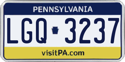 PA license plate LGQ3237