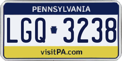PA license plate LGQ3238