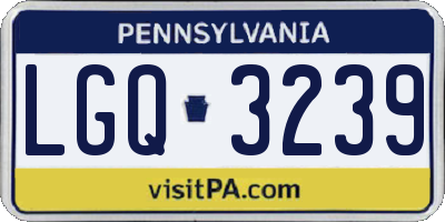 PA license plate LGQ3239