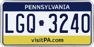 PA license plate LGQ3240