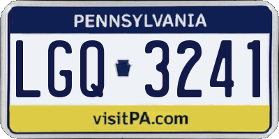 PA license plate LGQ3241