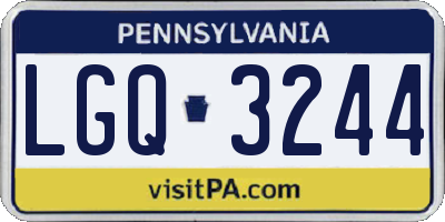 PA license plate LGQ3244