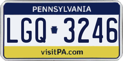 PA license plate LGQ3246