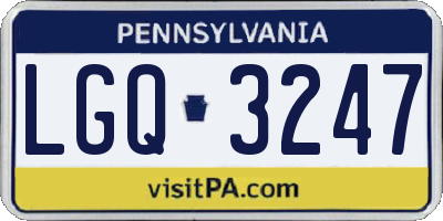 PA license plate LGQ3247