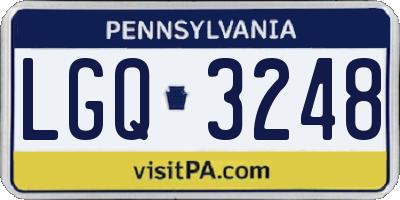 PA license plate LGQ3248