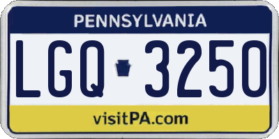 PA license plate LGQ3250