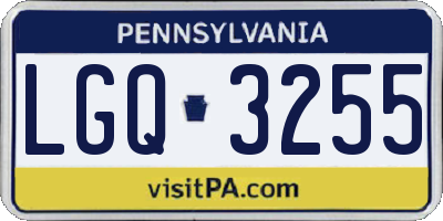 PA license plate LGQ3255