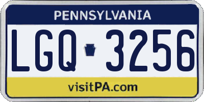 PA license plate LGQ3256