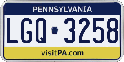 PA license plate LGQ3258
