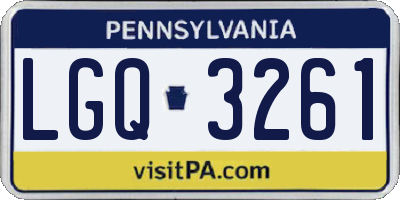 PA license plate LGQ3261