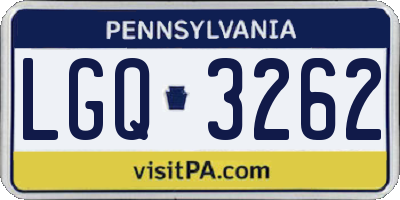 PA license plate LGQ3262