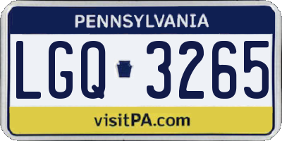 PA license plate LGQ3265
