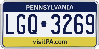 PA license plate LGQ3269