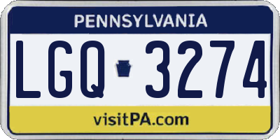PA license plate LGQ3274