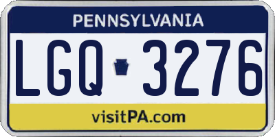 PA license plate LGQ3276