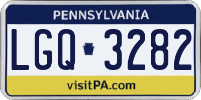 PA license plate LGQ3282