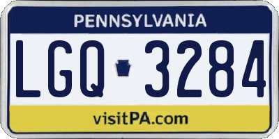 PA license plate LGQ3284