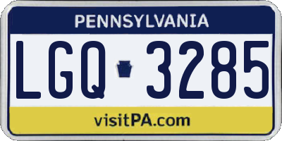 PA license plate LGQ3285