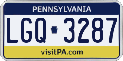 PA license plate LGQ3287