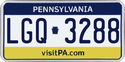PA license plate LGQ3288