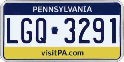 PA license plate LGQ3291