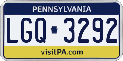 PA license plate LGQ3292