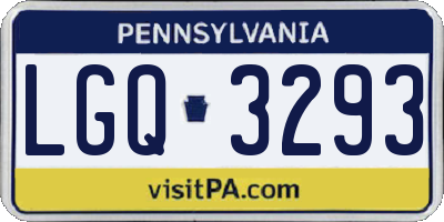 PA license plate LGQ3293