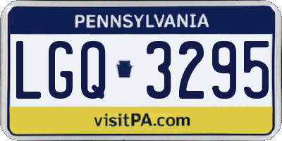 PA license plate LGQ3295
