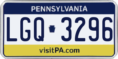 PA license plate LGQ3296