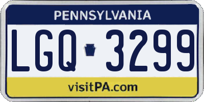 PA license plate LGQ3299