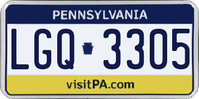 PA license plate LGQ3305