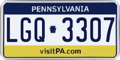 PA license plate LGQ3307