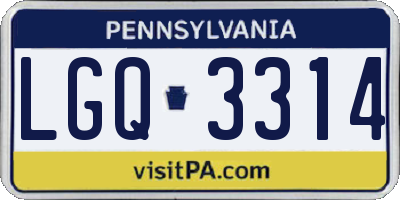 PA license plate LGQ3314