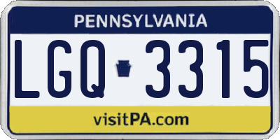 PA license plate LGQ3315